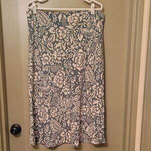 Rachel Zoe Green and Cream Floral A-Line Skirt